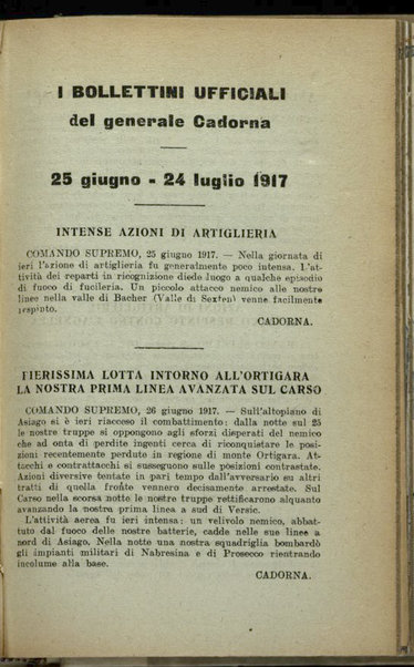 Il diario della nostra guerra : bollettini ufficiali dell'esercito e della marina